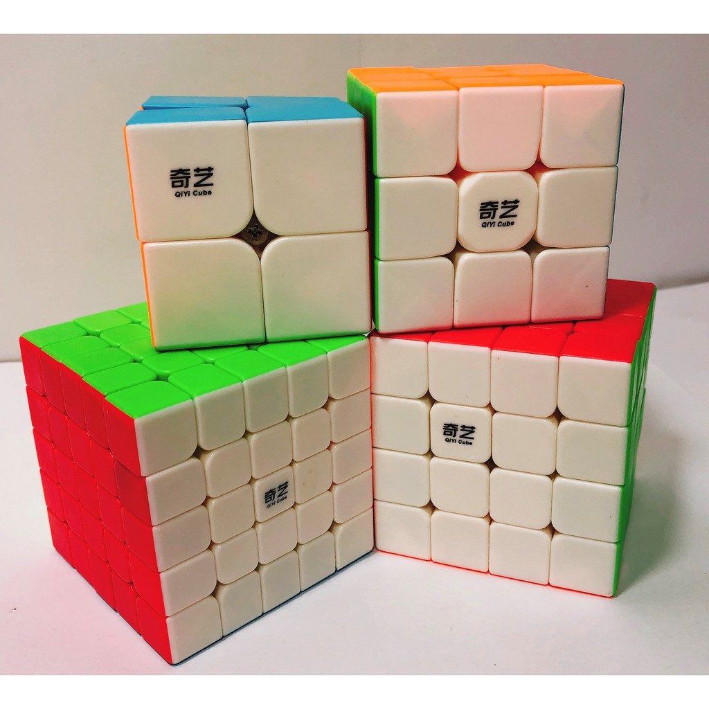 Bộ Combo Rubik QiYi Gift Box #2 stickerless - Bộ rubik 2x2 - 5x5 không viền