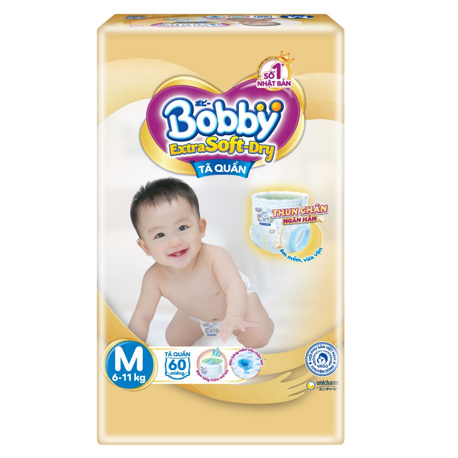 Tã Quần Bobby Quần Extra Soft Dry M60