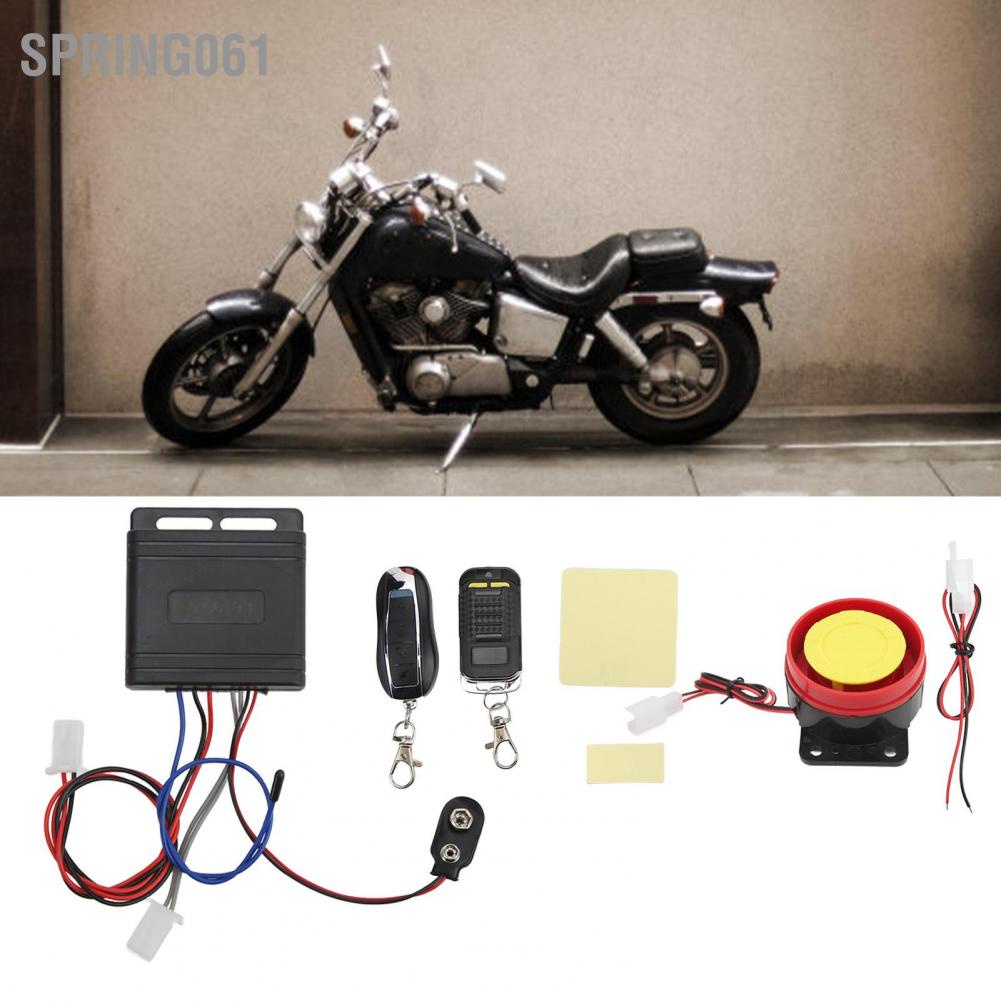 Spring061 Motorcycle Alarm System Anti Theft Security Wireless Vibration Universal for Scooter Bike
