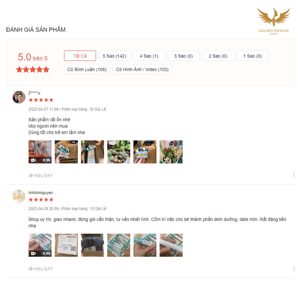 Thực phẩm phát triển trí não cho trẻ Brain IQ Good Golden Phoenix Pharma, Hộp 30 gói