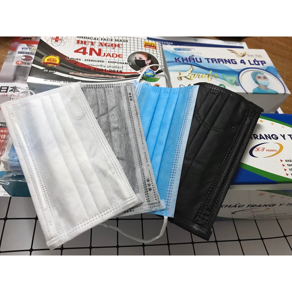 Khẩu trang y tế 4 kháng khuẩn 4 lớp loại 1 chiếc/1 túi | BigBuy360 - bigbuy360.vn