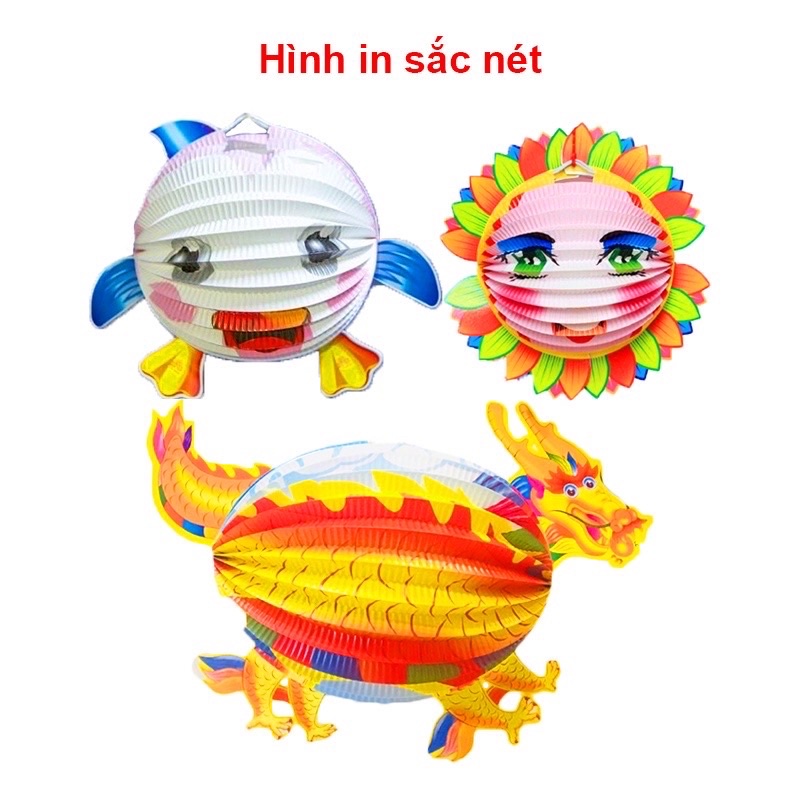 Đèn lồng xếp giấy,đèn lồng trung thu khung thép chắc chắn-Trang Trí trung thu
