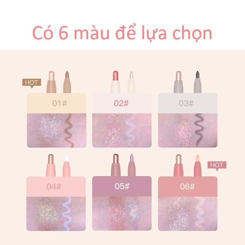 Bút nhũ mắt Novo 2 đầu Star Eyes Clever Lying Silkworm