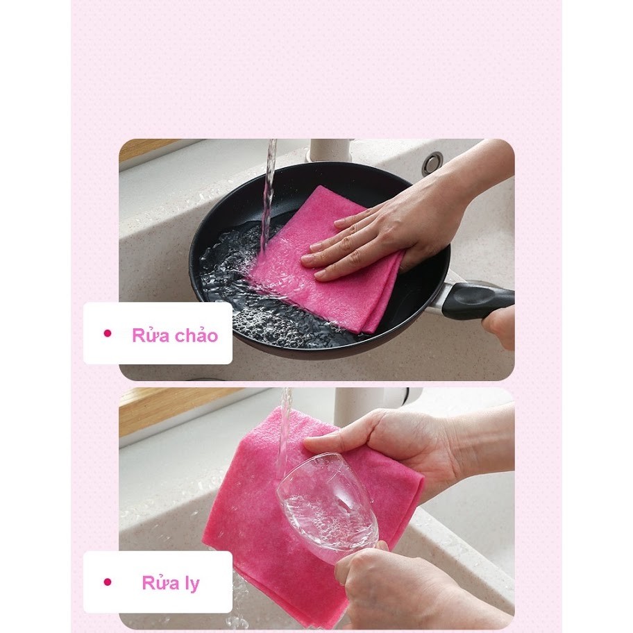 Khăn Lau Xơ Dừa Siêu Thấm Hút Lau Chén Bát, Xoong Nồi Nhà Bếp - KT 30x30cm