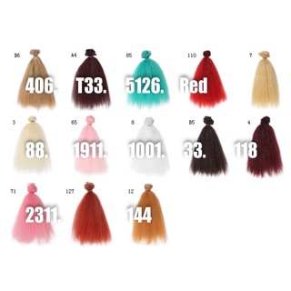 TBA- Tép tóc giả dập xù may tóc cho búp bê 20cm