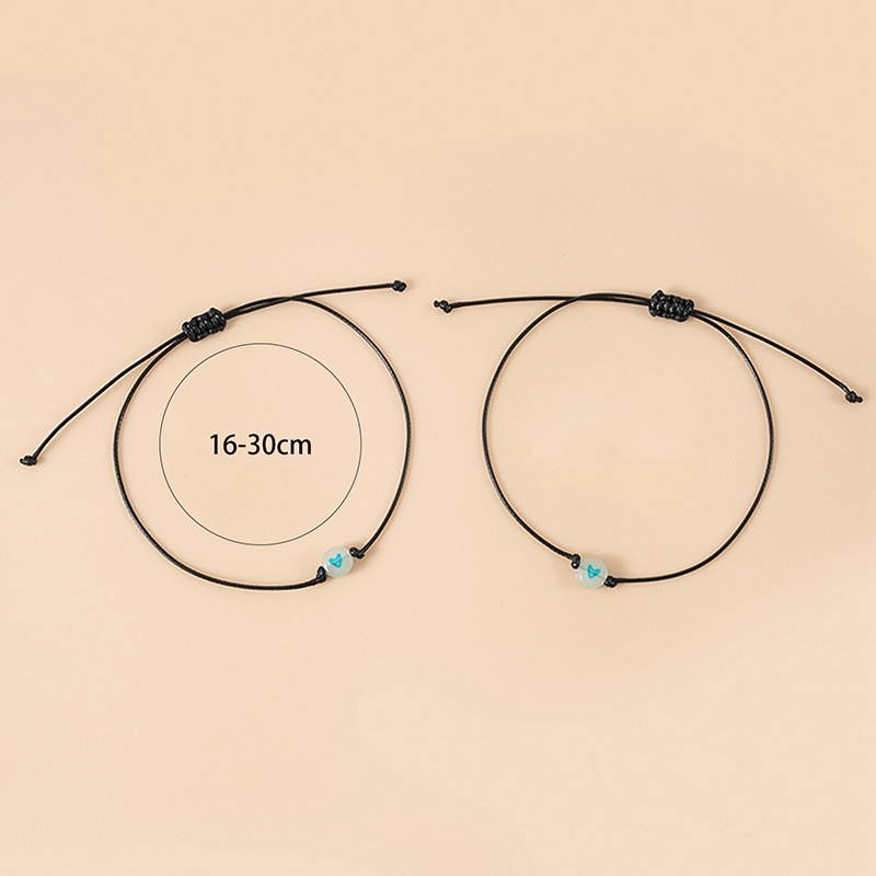Set 2 Vòng Tay Dạ Quang Gắn Thẻ May Mắn Dành Cho Cặp Đôi