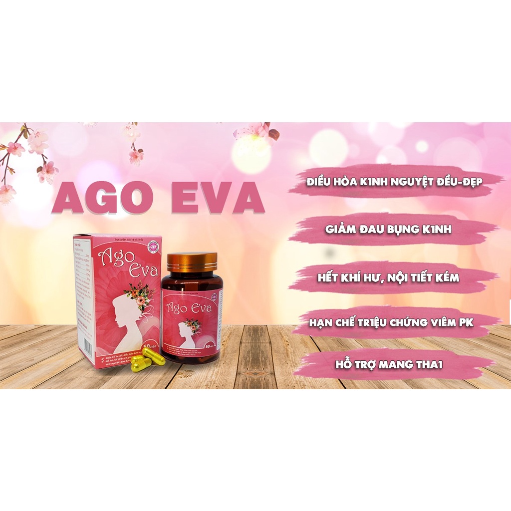 Ago Eva giúp bổ máu, cải thiện rối loạn kinh nguyệt, khí hư, đau bụng kinh (50 viên)