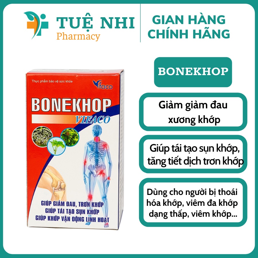 Bonekhop VIFACO hỗ trợ giảm đau khớp, thoái hóa khớp hộp 60 viên NT029