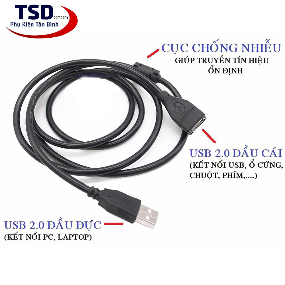 Cáp USB Nối Dài 3 Mét Xịn Không Nhiễu