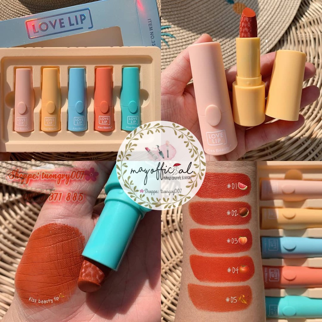 HOT SALE HOT Set 5 cây son LOVE LIP của KISS BEAUTY