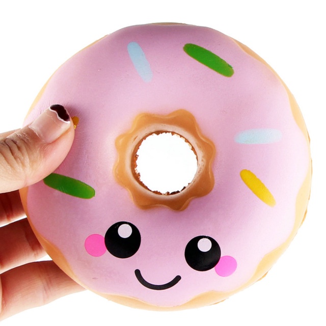 Đồ Chơi Squishy Bánh Donut Hạnh Phúc Kích Thước 10cm Chậm Tăng Tặng Kèm Bao Bì