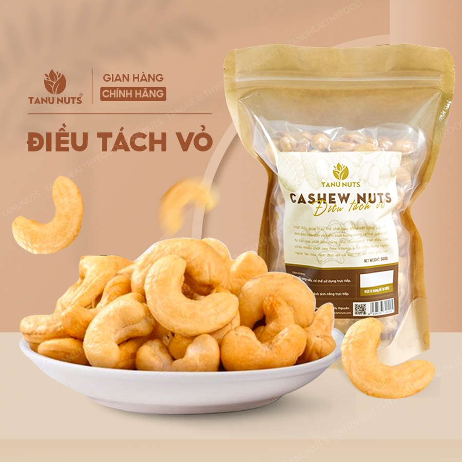 Nhân hạt điều tách vỏ rang muối TANU NUTS, hạt điều rang muối hạt ngũ cốc dinh dưỡng cho bà bầu, ăn kiêng, giảm cân