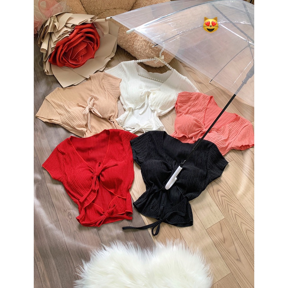 Áo xốp kiểu cột ngực cột eo croptop có mút ngực sexy , chất thun xốp mềm mịn