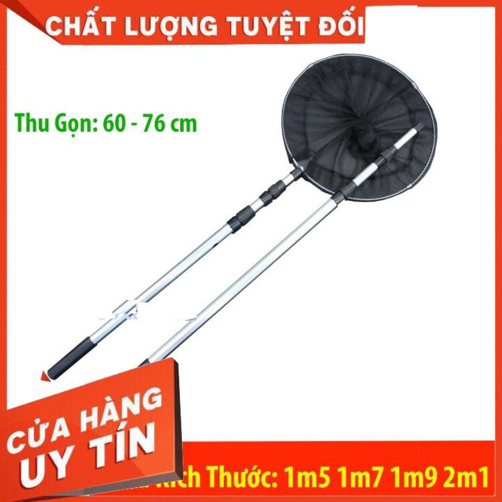 [ CAO CẤP - LOẠI 1 ] Vợt Cá Gấp Gọn Vành Tròn nhôm 1m5 - 2m1 KK-3