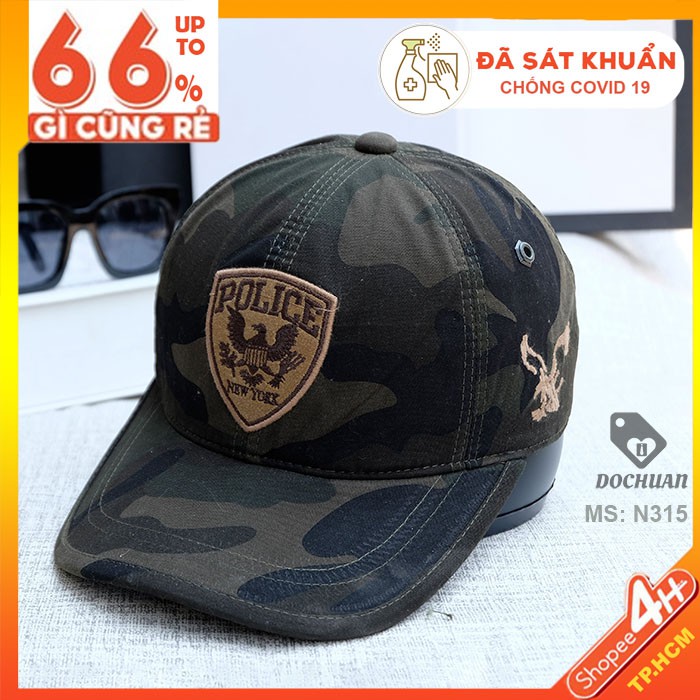Nón kết POLICE rằn ri N315. mũ cao cấp hàng xuất khẩu Hàn Nhật Mỹ Đài Châu Âu phong cách bộ đội dành cho Nam và Nữ