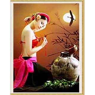 Tranh đính đá Thiếu nữ dưới trăng - LV226