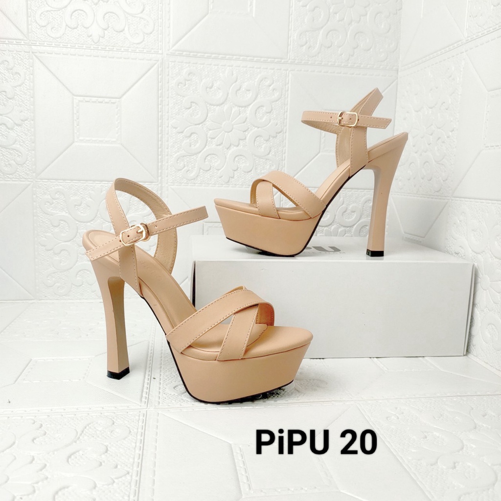 Giày cao gót đế đúp mũi chéo thời trang, sandans cao gót nữ 13cm,giày cưới, catwalk pipu20