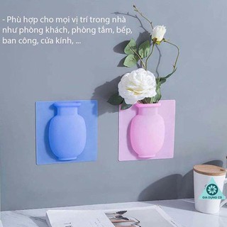 Bình hoa silicon dán tường tiện ích, nhỏ gọn