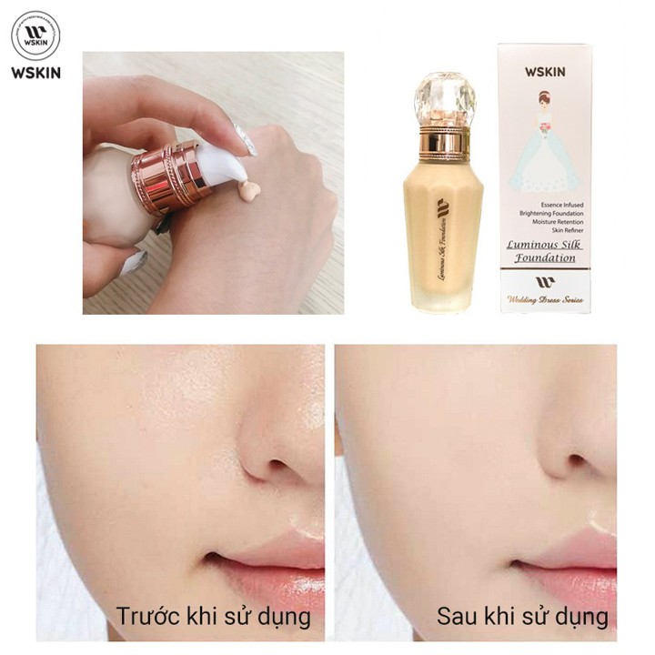 Kem Nền siêu che khuyết điểm WSKIN Luminous Silk Foundation Hàn Quốc