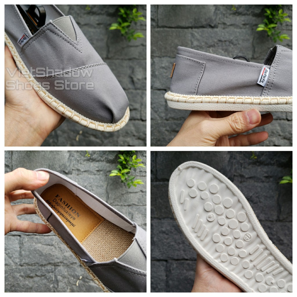 Slip on cói nam - Giày lười vải nam cao cấp - Vải thô 3 màu đen, xám và trắng ngà - Mã SP 2929 | BigBuy360 - bigbuy360.vn