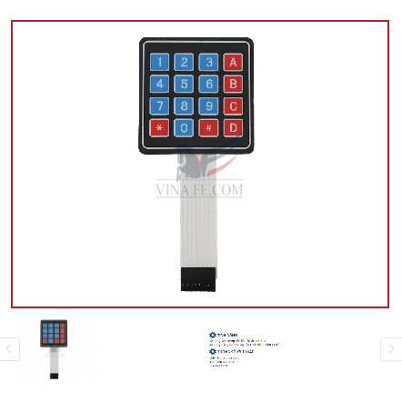 Bàn Phím Ma Trận Mềm 4x4 Keypad