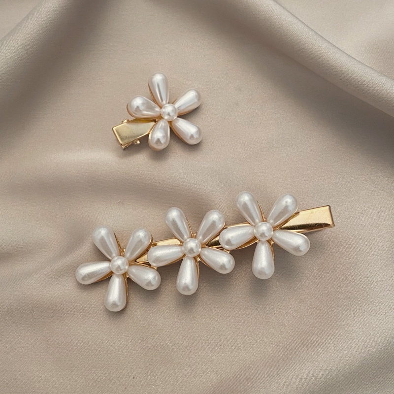 Kẹp tóc nhỏ đính ngọc trai giả phong cách Hàn Quốc thời trang