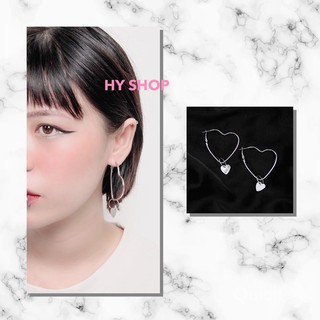 bông tai trái tim lớn nhỏ