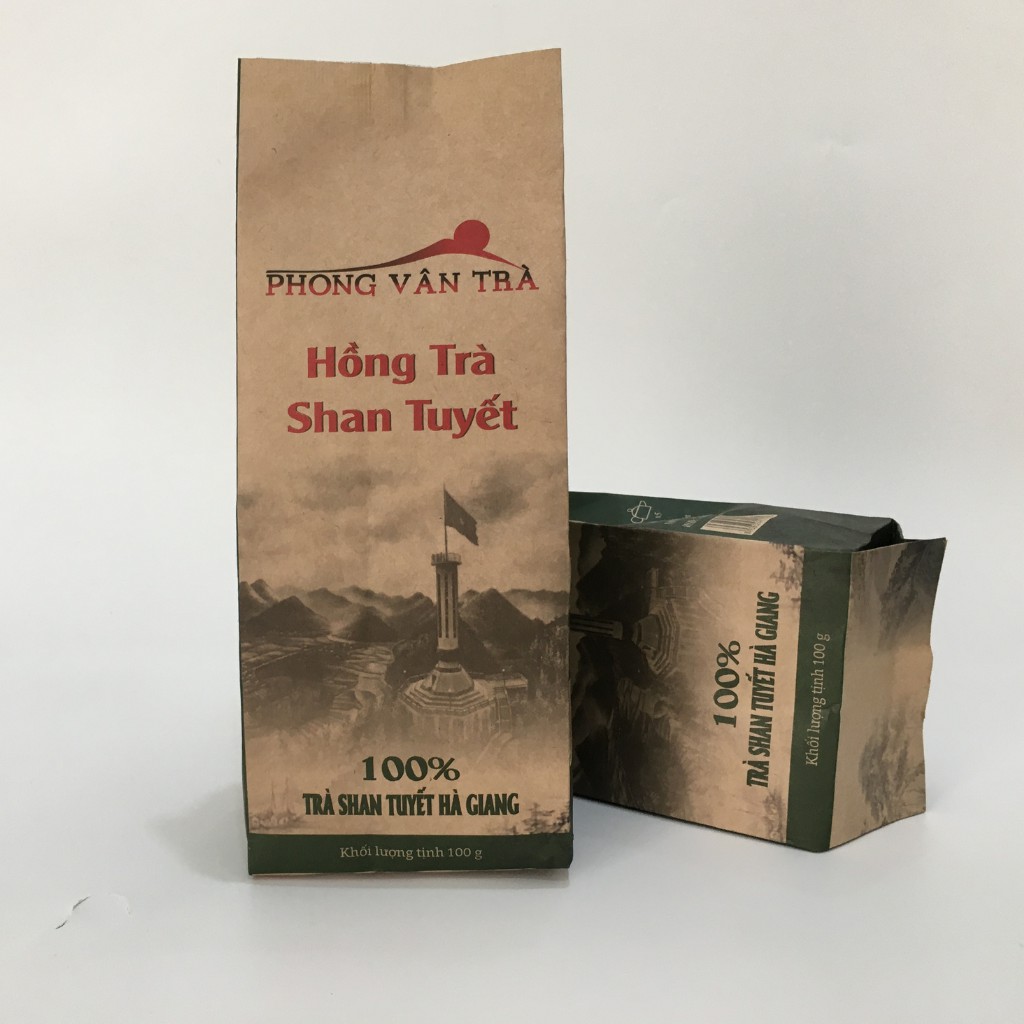 Hồng trà shan tuyết hà giang - phong vân trà ; hồng trà từ cây trà shan tuyết cổ thụ hà giang (gói 100g)