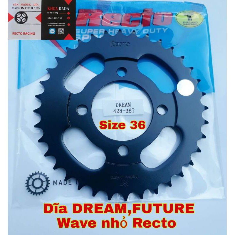 Dĩa DREAM/future/Wave nhỏ,Sirius 50cc Recto.Size 36, thái lan