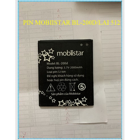 [Mã ELORDER5 giảm 10K đơn 20K] Pin Mobiistar BL-200D/LAI 512(Pin cũ bóc máy)