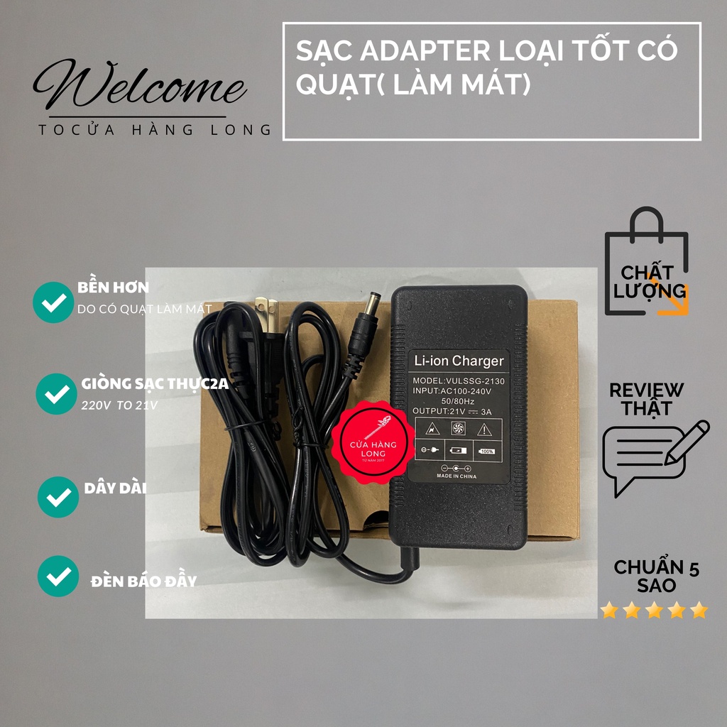 Loại lớn 2A dùng cho pin 21 v có quạt làm mát