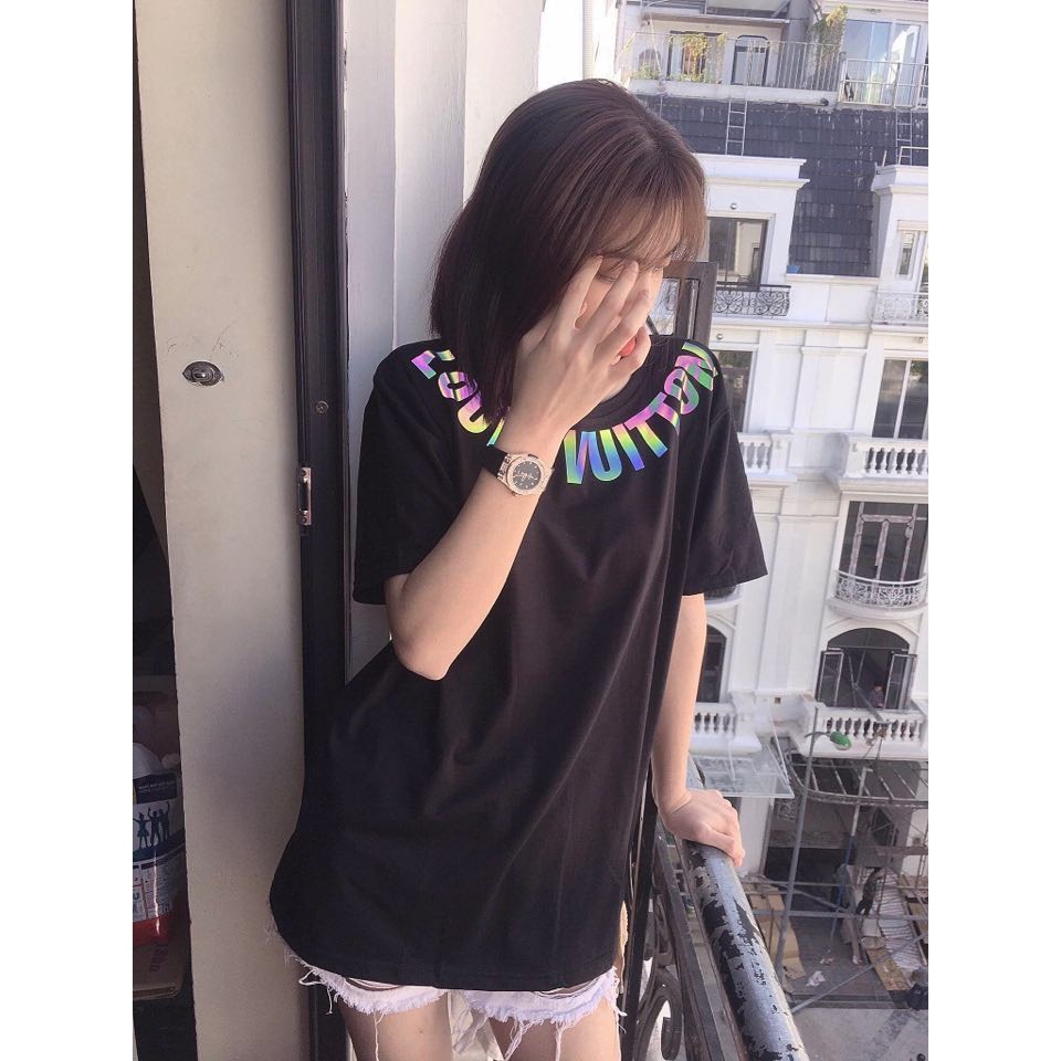 Áo thun nam nữ tay lỡ Phản Quang 7 màu Luôn Vui Tươi dáng unisex form oversize  basic streetwear