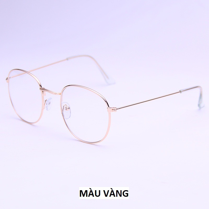 Kính gọng cận nam nữ đẹp sang trọng giá rẻ, mắt kính tròn không độ chống tia UV phong cách Ulzzang LUMINA 064