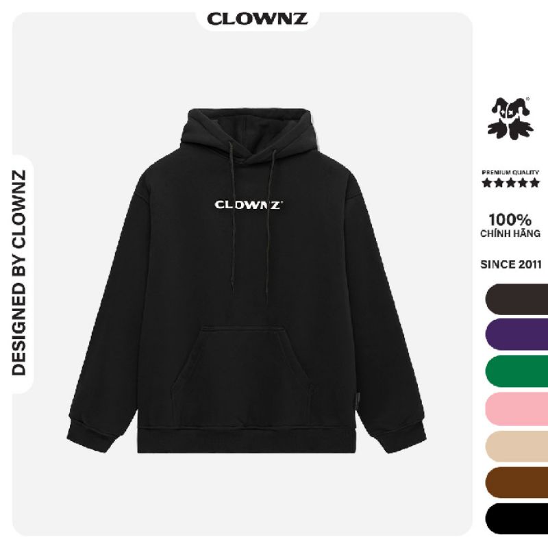 Áo hoodie local brand Clownz Basic trơn V3, 7 màu, vải nỉ bông, unisex nam nữ, form rộng | BigBuy360 - bigbuy360.vn