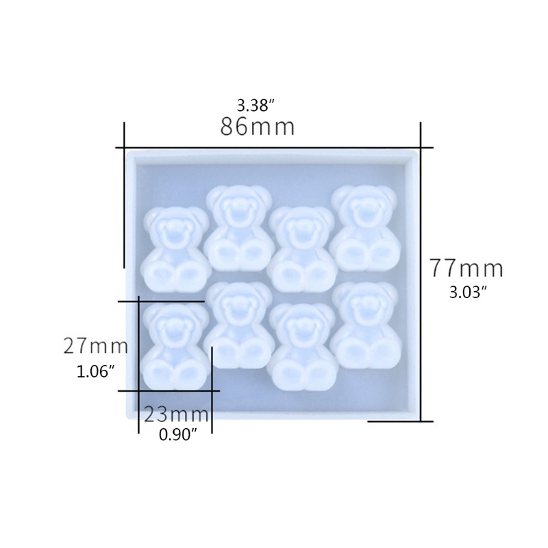 Khuôn Silicone Làm Mặt Trang Sức Hình Tai 8 Lỗ