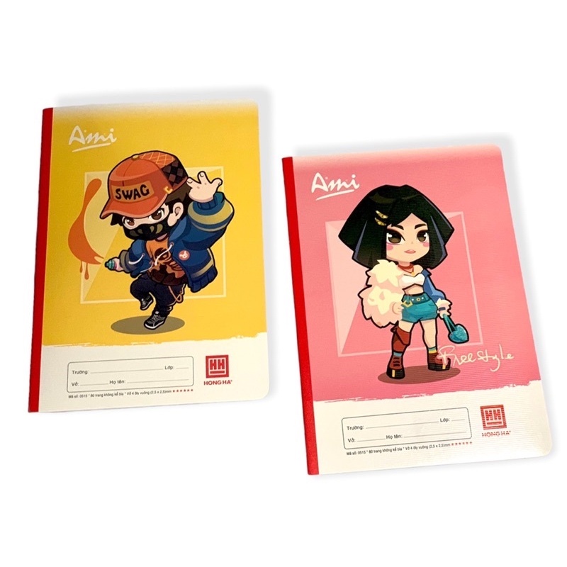 Vở ô ly hồng hà Ami - 80 trang - chống lóa - 1 quyển - 0515 - vở ô ly hồng hà cao cấp cho bé - MIYABI STORE