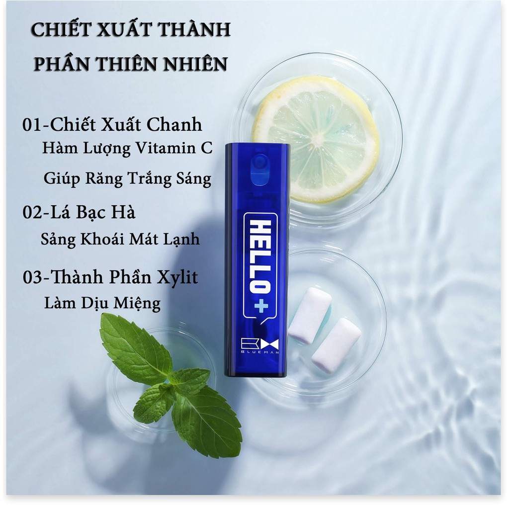 NƯỚC XỊT THƠM MIỆNG DIỆT KHUẨN HƯƠNG BẠC HÀ BLUEMAN 10ml