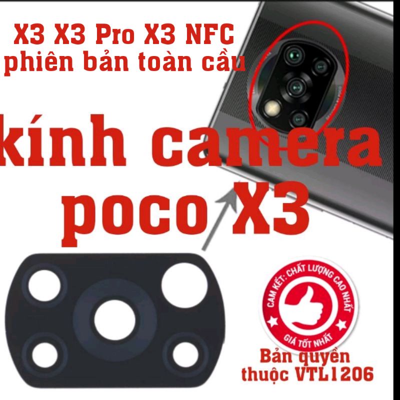 Kính camera Xiaomi poco X3 X3 Pro X3 NFC