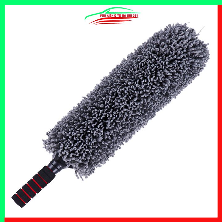 Chổi nano đen lau rửa xe ô tô 360 tròn sợi siêu mịn điều chỉnh điều dài