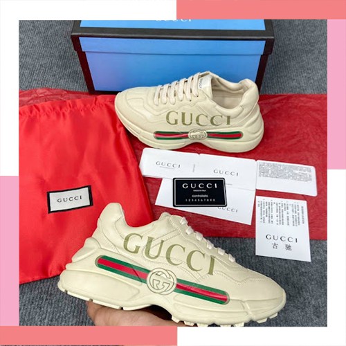 Giày Gucci ngang cổ thấp nam nữ tăng chiều cao đủ phụ kiện