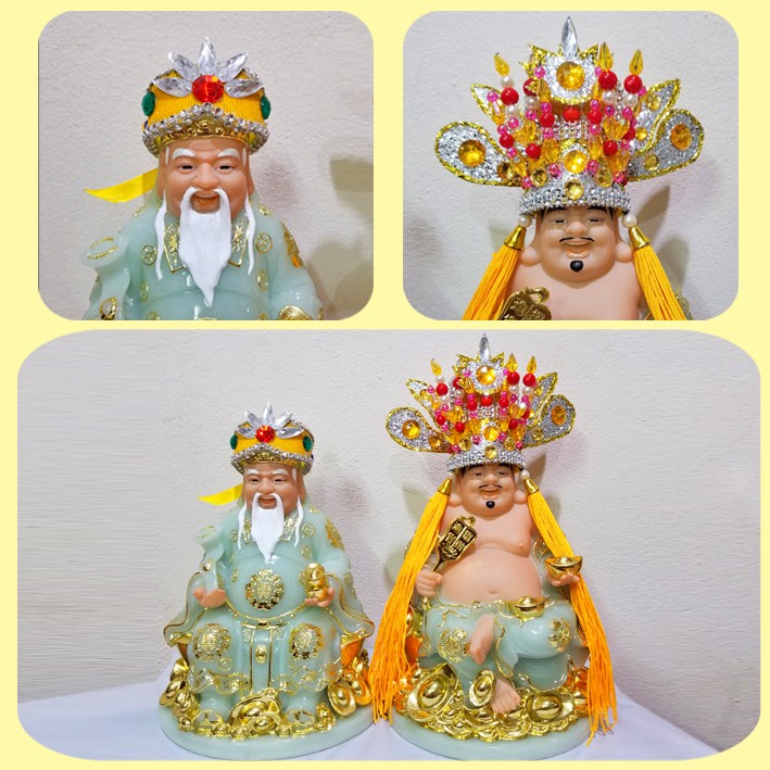 BỘ NÓN + MÃO  cho tượng ông Thần Tài / Thần Phát / Thần Tiền  Vàng (đủ size)