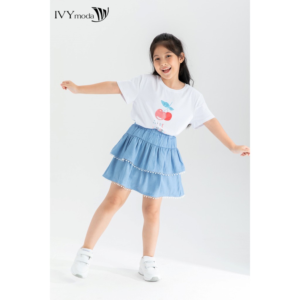 Chân váy xòe xếp tầng bé gái IVY moda MS 31G1278