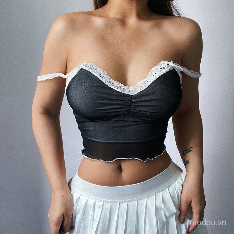 Áo Lửng Hở Lưng Phối Lưới Thời Trang Mùa Hè Cho Nữ