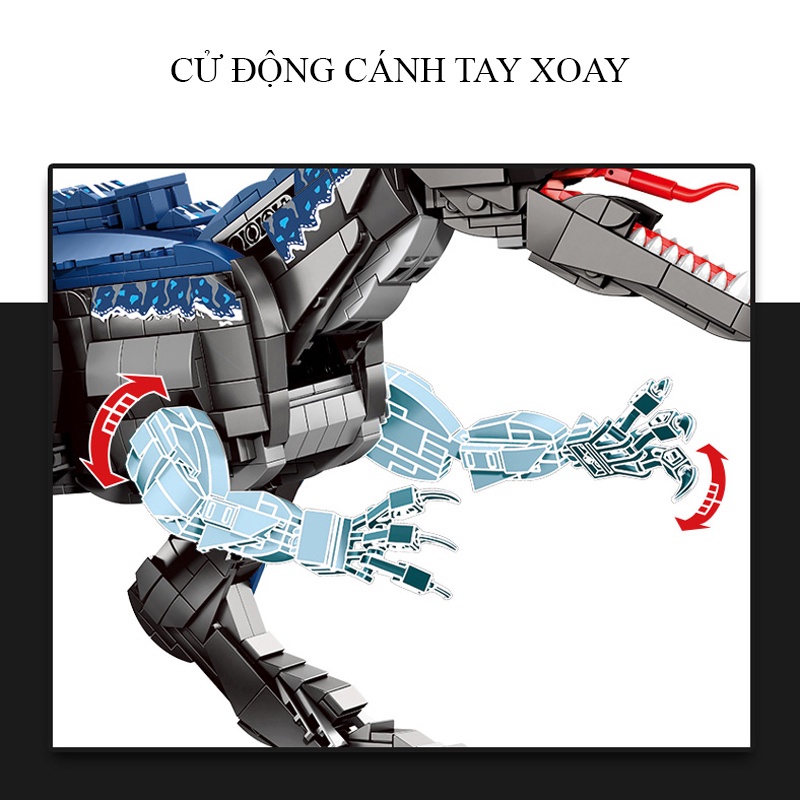 Đồ chơi Lắp ráp Khủng Long ăn thịt Indominus Rex, Sembo Block 205025 Xếp hình thông minh, Mô hình Khủng long