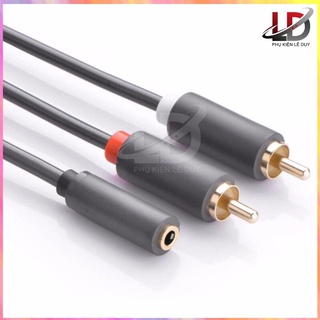 Cáp âm thanh jack 3.5mm (cái) sang 2 đầu hoa sen RCA (đực) chính hãng UGREEN AV102 [Free ship]