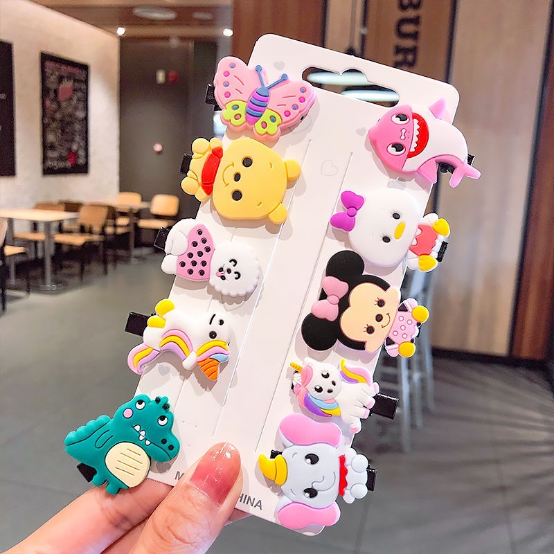 Set 10 kẹp tóc hình đám mây kem hoạt hình phong cách Hàn Quốc dễ thương cho bé