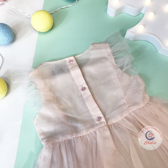 ĐẦM CÔNG CHÚA CHO BÉ GÁI CAYABE MÀU HỒNG NHẠT THÊU HOA (QUẦN ÁO TRẺ EM)