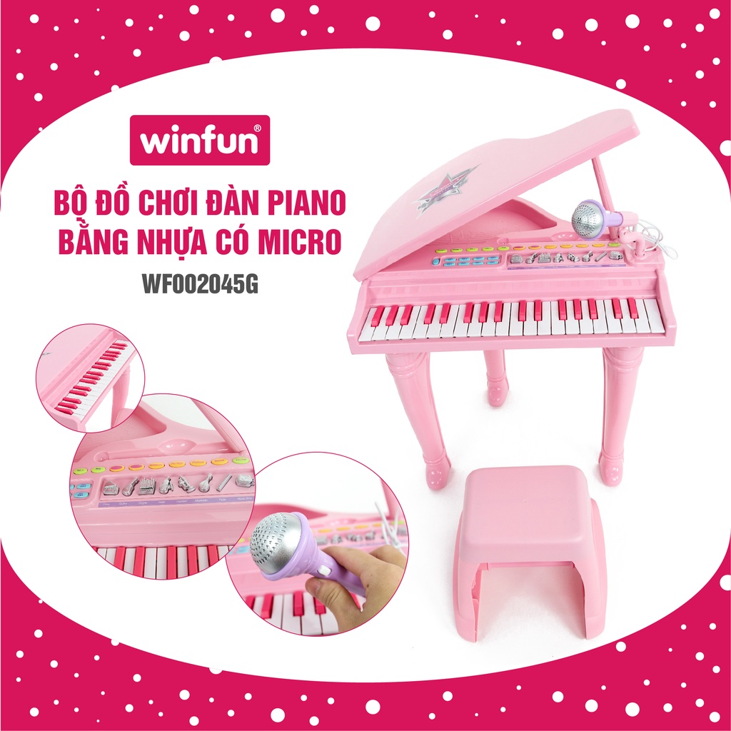 Đồ chơi âm nhạc cho bé - Đàn piano cổ điển kèm mic thu âm Winfun 2045