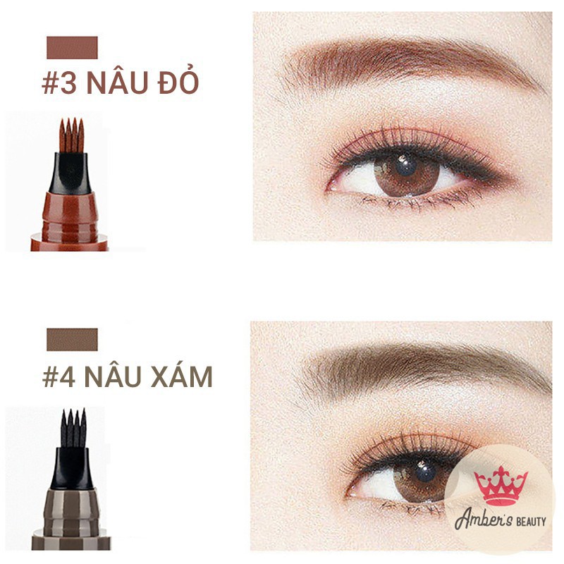 Bút chì kẻ lông mày- phẩy sợi lông mày 4D không trôi nước,Bám lâu, dễ sử dụng, chống thấm nước và mồ hôi