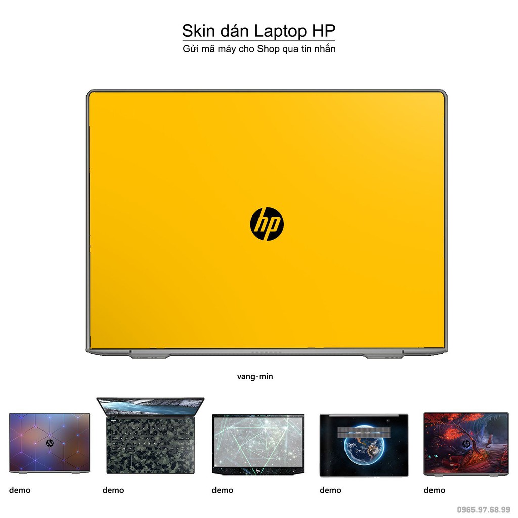 Skin dán Laptop HP màu vàng mịn (inbox mã máy cho Shop)